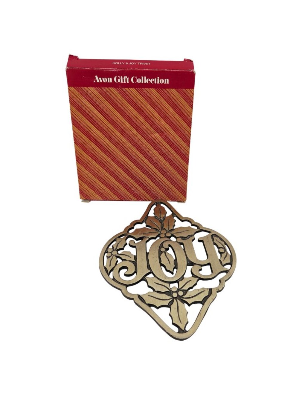 Avon Gift Collection Holly And Joy Cast Iron Trivet Wall Plaque Christmas Decor